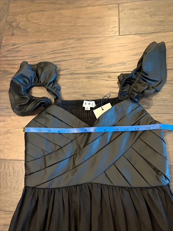 New With Tags THML Black Tiered Maxi Dress with Pockets Sz S - Image 8
