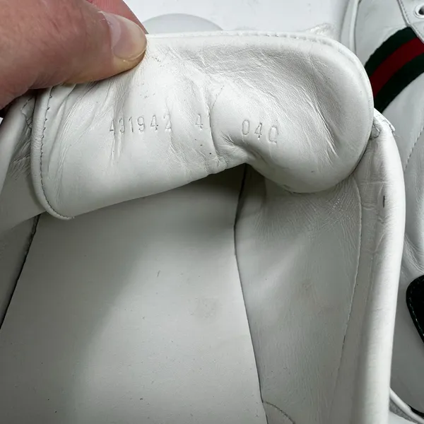 Gucci Ace Bee Sneakers White Leather Low Top EU 41 - Image 10