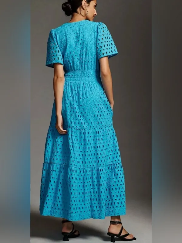 Anthropologie Somerset Maxi Dress Eyelet Edition Medium - Image 4