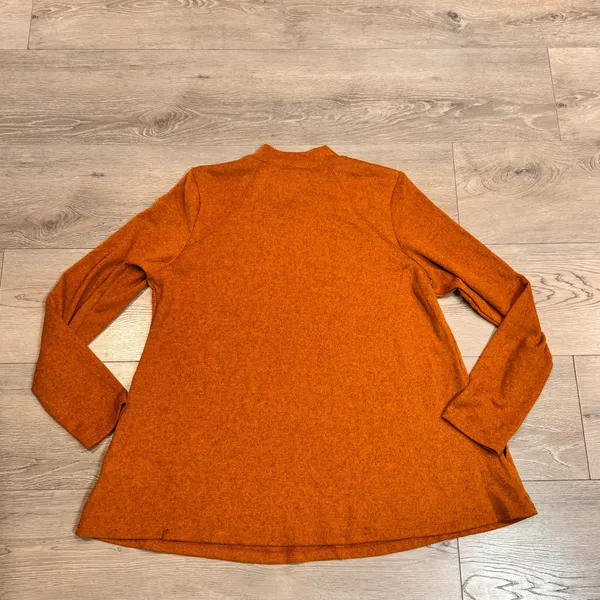 LOGO Lori Goldstein Orange Mock Neck Large L A-Line Tunic Top‎ Shirt - Image 2