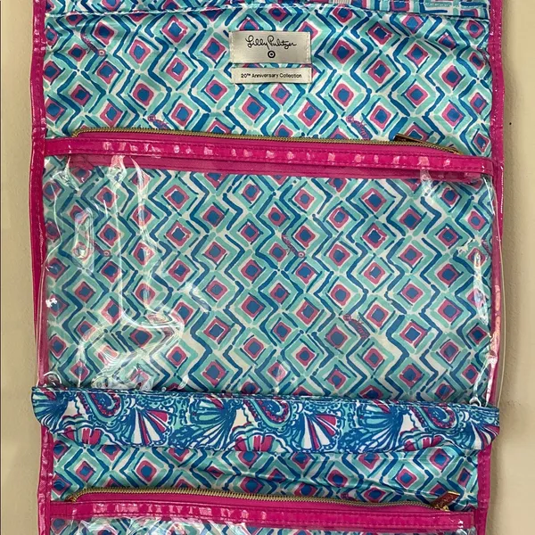 Lilly Pulitzer - Pink & Blue - Hanging Valet / Cosmetic Case - Image 4
