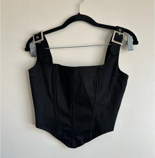 Peppermayo Surrender Bustier Black with Mental Buckle Accent Size 2 - Image 3
