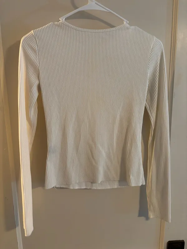 White Long Sleeve Top - Image 2