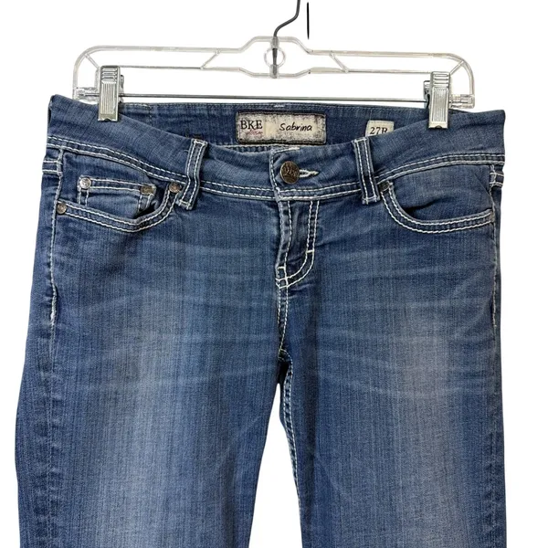 BKE Sabrina Jeans Womens 27R Blue Skinny Mid Rise Medium Wash Contrast Stitch - Image 3