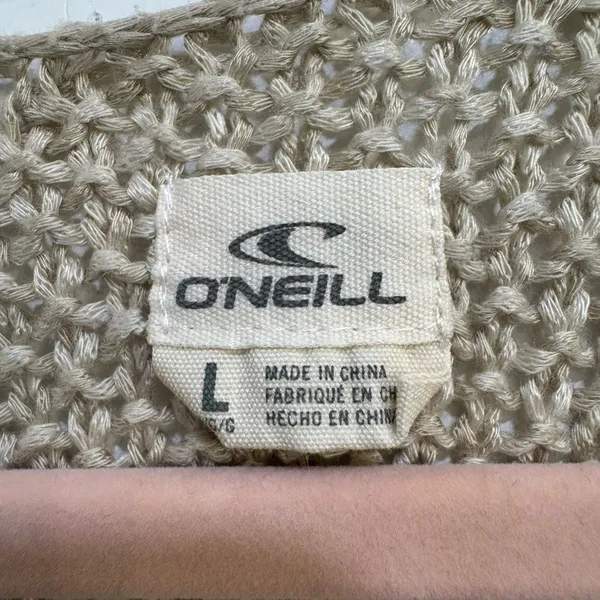 O’Neill Open Front Striped Knit Cardigan Sweater Size Large – Beige/Taupe - Image 5