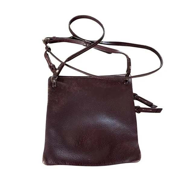 Dooney &‎ Bourke Vintage Burgundy Leather Triple Zip Crossbody Bag - Image 3