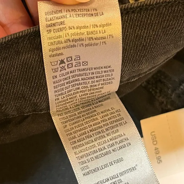NWT AE AMERICAN EAGLE MOM JEAN BLACK WOMENS SZ 10 Streetstyle Urban Y2k 80s - Image 11