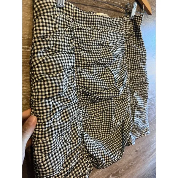 Abercrombie Fitch Mini Skirt Gray White Checkered Plaid Zip Size Small S - Image 3