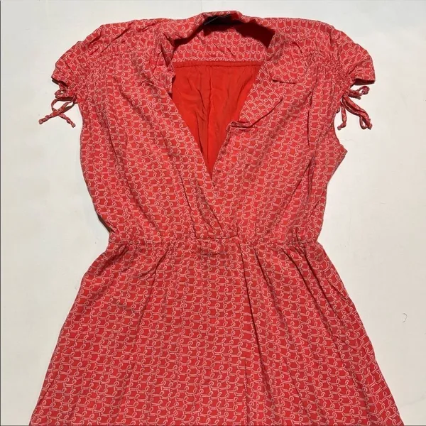 Anthro Maeve Carlotta short sleeve‎ dress small coral - Image 3
