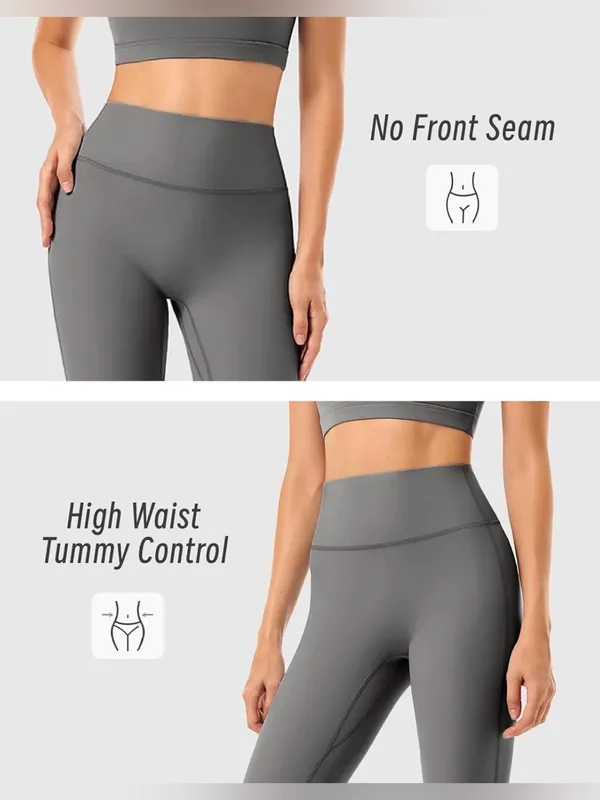 INNO MINT High Waist Scrunch Butt Flare Yoga Pants Gray Size L 12/14 NWT - Image 4