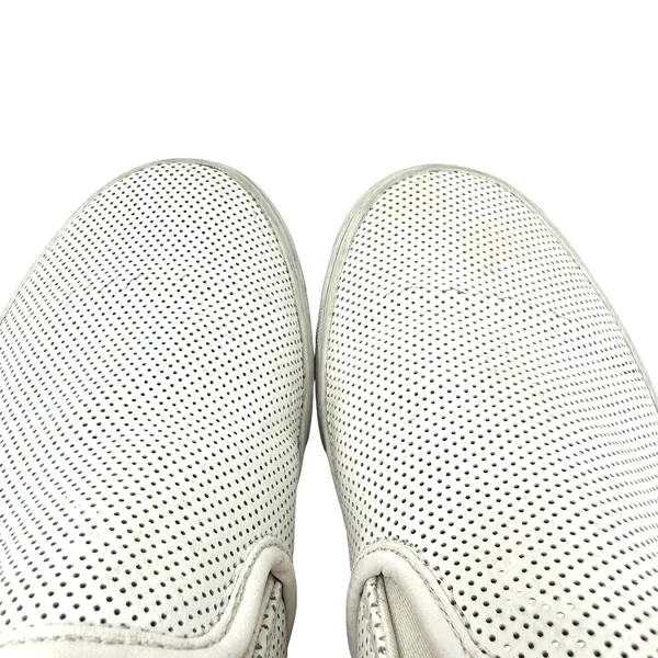 Vans Size 8.5 Sneaker White Pin Dot Leather Slip On Flats Skater‎ Casual Punk - Image 5