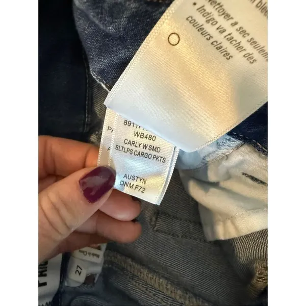 Paige Carly Cargo jeans wide leg high rise size 27 - Image 7