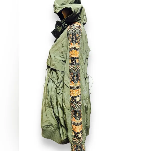 FP Movement Free People She Fly Hooded Anorak Jacket Embroidered Green Size S - Image 10
