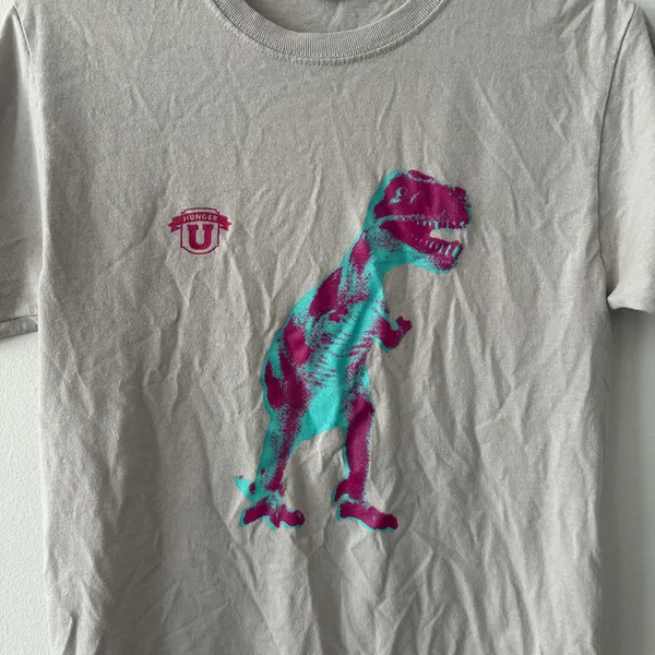 Jerzees Dri-Power Active Hunger U T-Shirt Size Small Dinosaur Graphic - Image 3