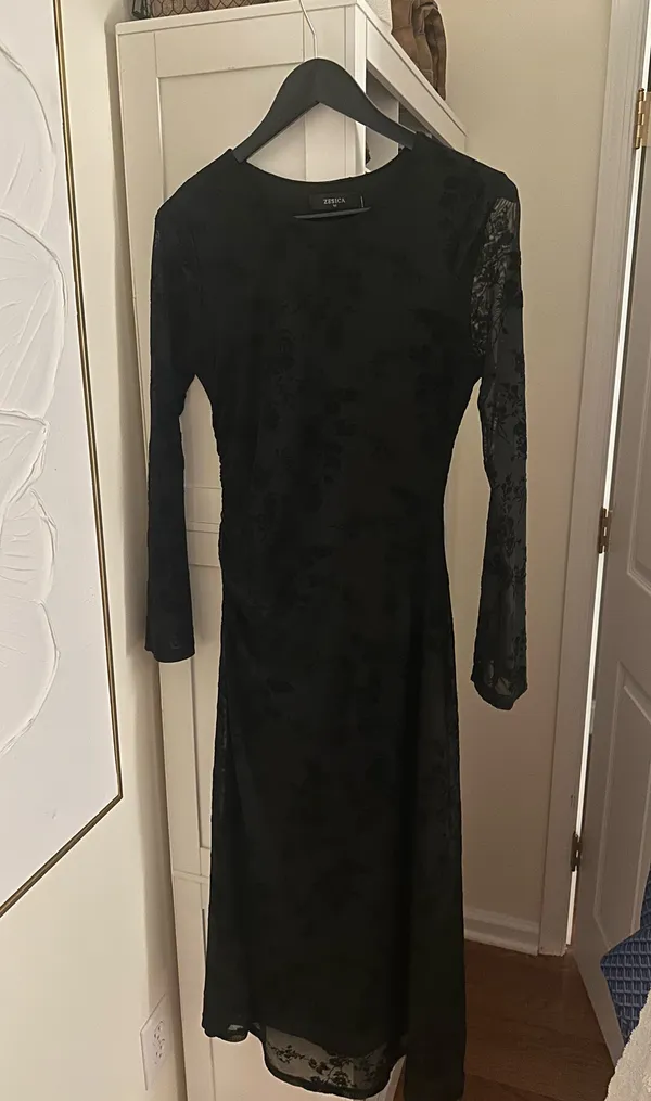 Amazon ZESICA Women's Long Sleeve Floral Bodycon Dress 2025 Fall Fashion Ruched Mesh Wedding Guest Cocktail Party Maxi Dresses - Image 2