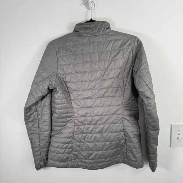Patagonia Nano Puff Full Zip Grey Jacket Primaloft Outdoor Hiking LOGO Womens Sm - Image 7