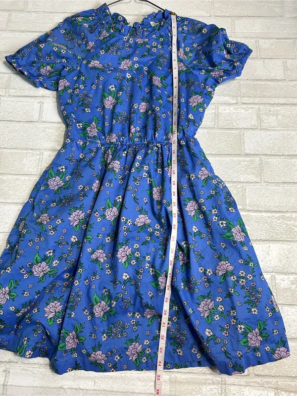 JCrew Factory Blue Floral Tie-Back Floral Dress Size 2 vacation resort wear - Image 9