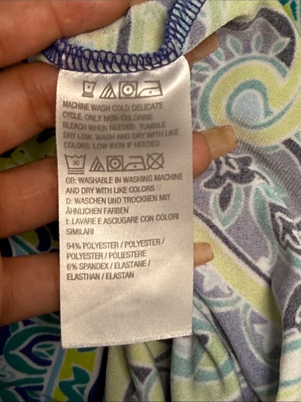 Attitudes by Renee Blue & Green Paisley Off-Shoulder Maxi - Image 11