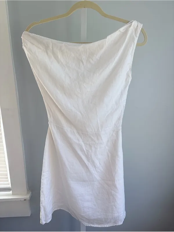 DISSH Lacy Linen White Summer Dress Size 4 - Image 2