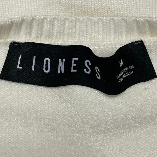 Lioness Women's Cream Sleeveless Knit Pocket Button Down Cardigan Sweater Top M - Image 4