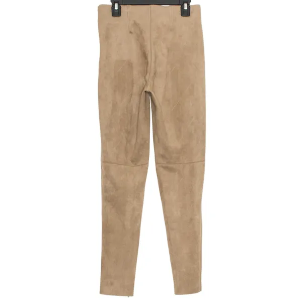 Zara Faux Suede Skinny Pants Camel XS Minimalist Neutral Y2K Office‎ Workwear - Image 2