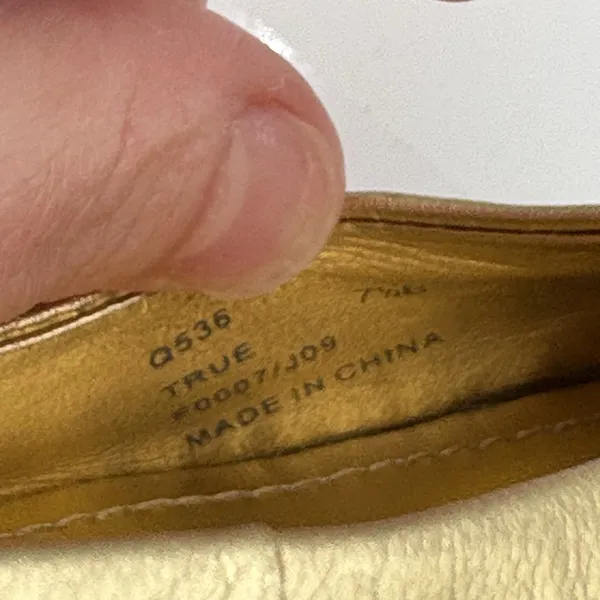 COACH Ballet Flats Gold Tartan Plaid True Graffiti Logo Shoes US 7.5 B Slip On - Image 8