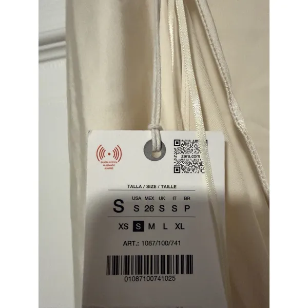 Zara Woman ZW Collection Halter Open Back Top Festival Flowy Satin Ivory - Image 6
