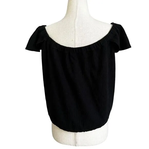 Madewell Black Crop Top Women Size Large | 34-21 - Image 2