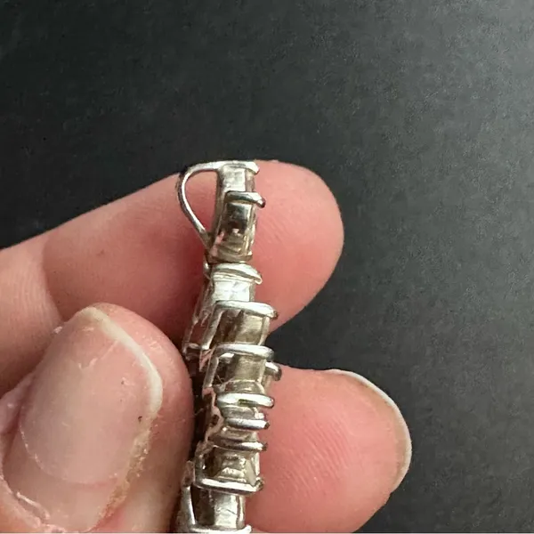 Silver And Rhinestone Cross Necklace Pendent - Image 6