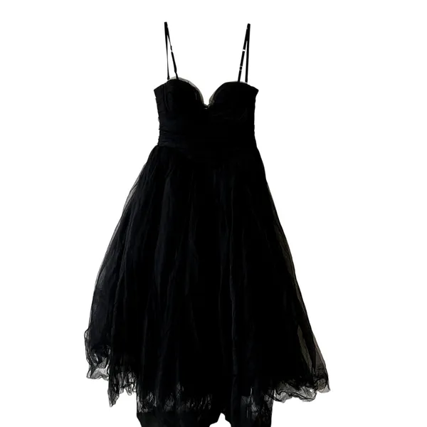 Oh Polly Cindy Tulle Corset Midmaxi Dress Black Size 8 New - Image 3