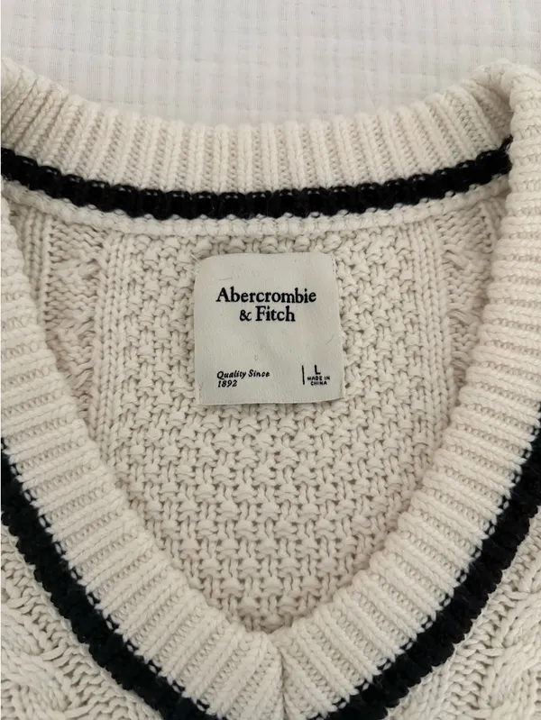 Abercrombie Sweater Knit Cable Cream - Image 4