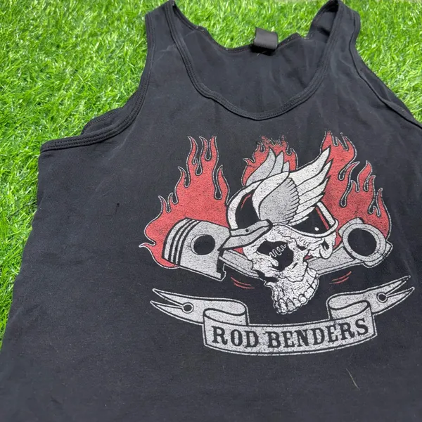 Y2K Skull Flame Rod Benders Tank Top - Image 2