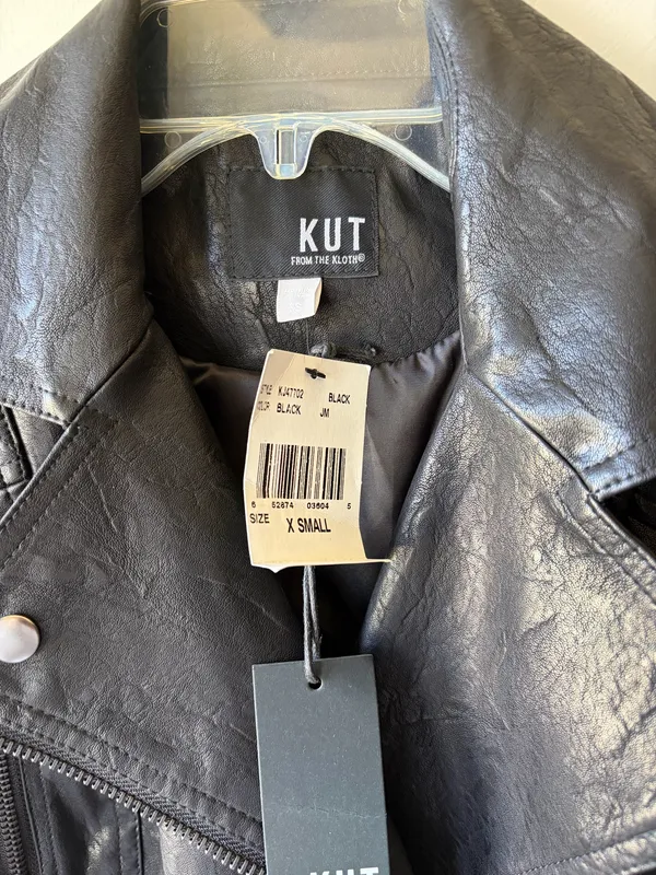 Kut From The Kloth Black Faux Leather Jacket - Image 4