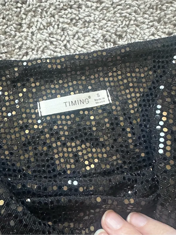 Timing Black Sequin Mini Dress - Image 4