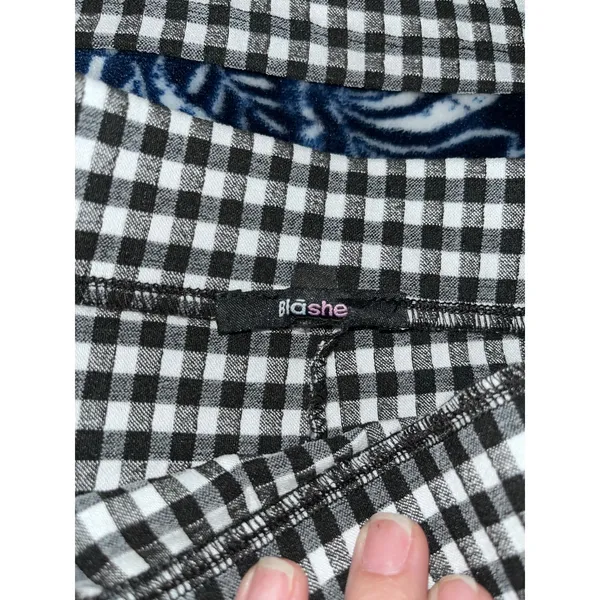 Blashe 2pc Skirt & Crop Tank Set Black & White Gingham Pattern - Image 3