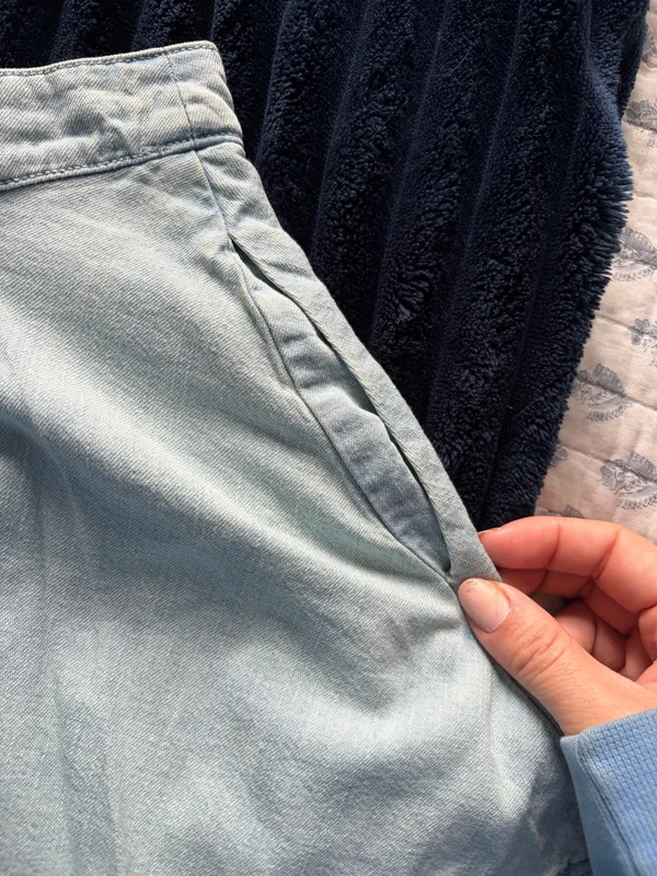 Free People Asymmetrical Denim Skirt Mini - Image 6