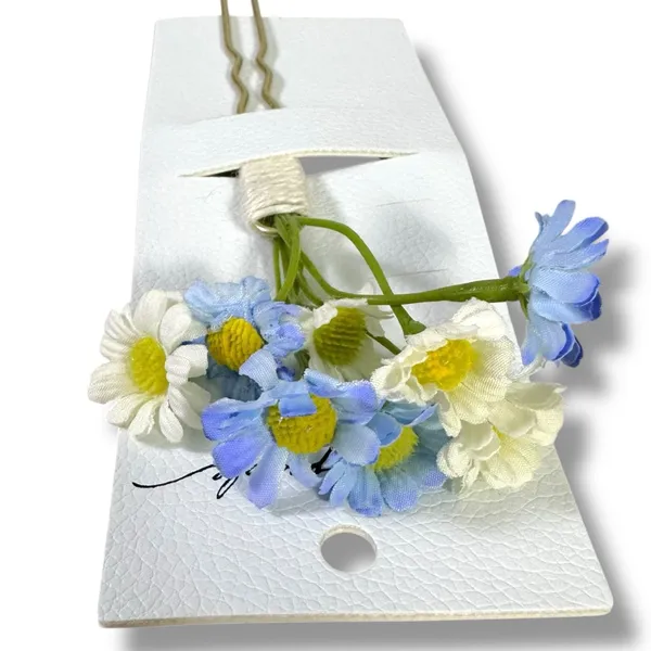 Free People Bohemian Retro 70s Flower Child Take It Eazy Daisy Bouquet Hair Pin - Image 3