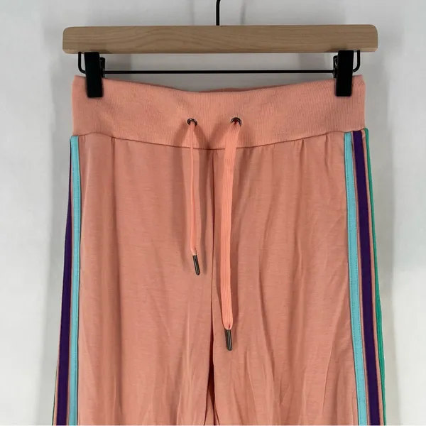 Electric Yoga Sundrop Jogger Pants‎ Womens Size S Pink Rainbow Side Stripes - Image 4
