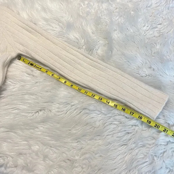 Andrea Viccaro Lambswool Angora Rabbit Hair Sweater Women’s Size Large Cream - Image 5