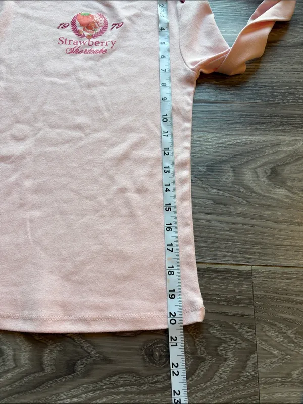 The World of Strawberry Shortcake Pink Long Sleeve Tee 1979 100% Cotton XS - Image 7