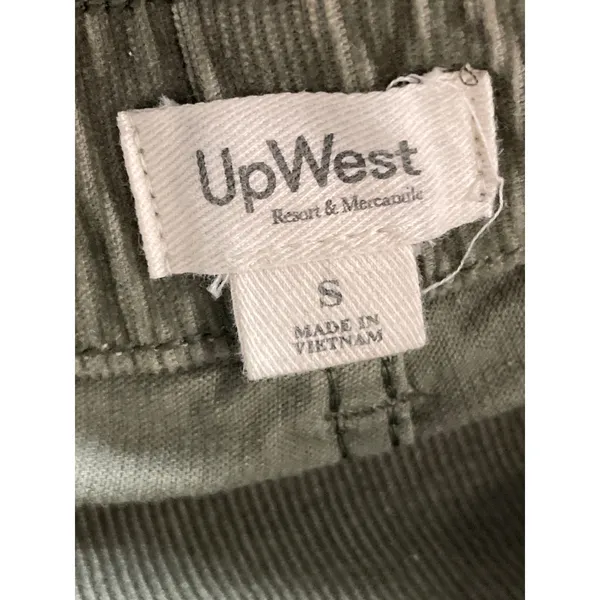 Upwest Women's Green Corduroy High Rise Wide Leg Baggy Trousers Pants Size S - Image 5