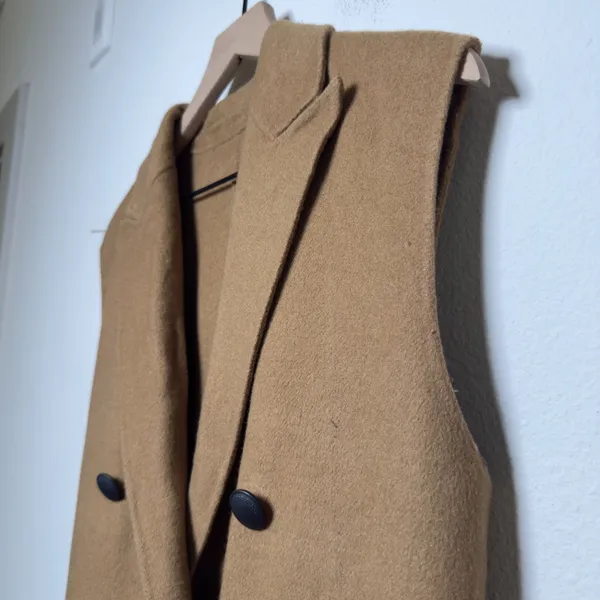Rag‎ & Bone Women Pearson Vest Camel Wool Double Breasted Belted Sleeveless Coat - Image 5