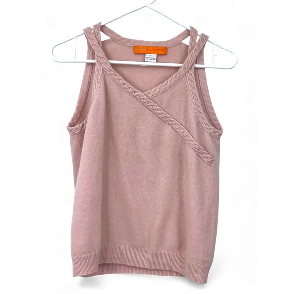 CYNTHIA STEFFE | M | Pure 100% Casher Knit Top Sweater Tank Sleeveless Women - Image 6