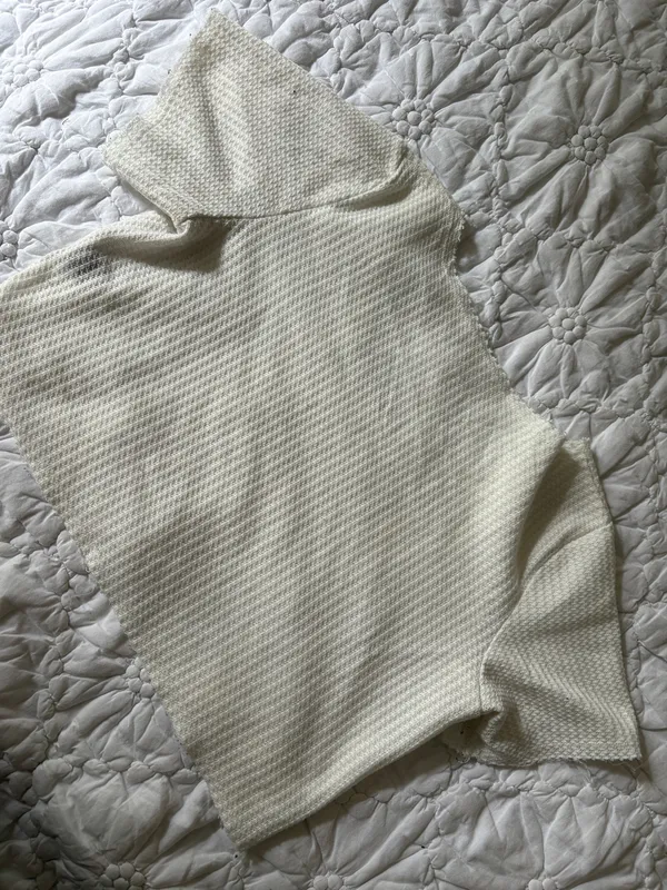 waffle knit top White - Image 3