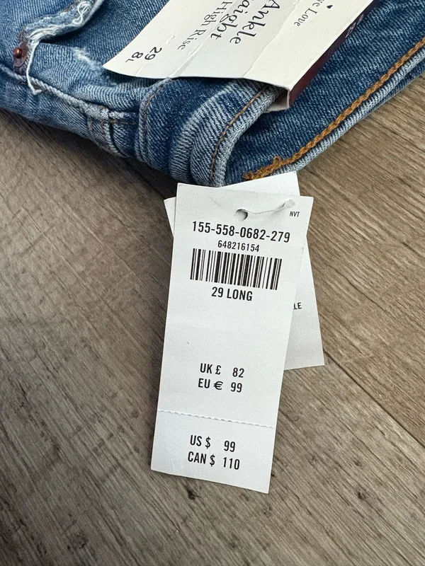 Abercrombie & Fitch The Ankle Straight Ultra High Rise Curve Love Jeans Sz 29/8L - Image 5