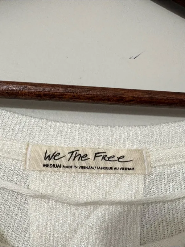 Free People We The Free Snowy Thermal Top Women’s M Ivory Long Sleeve Cozy Boho - Image 5
