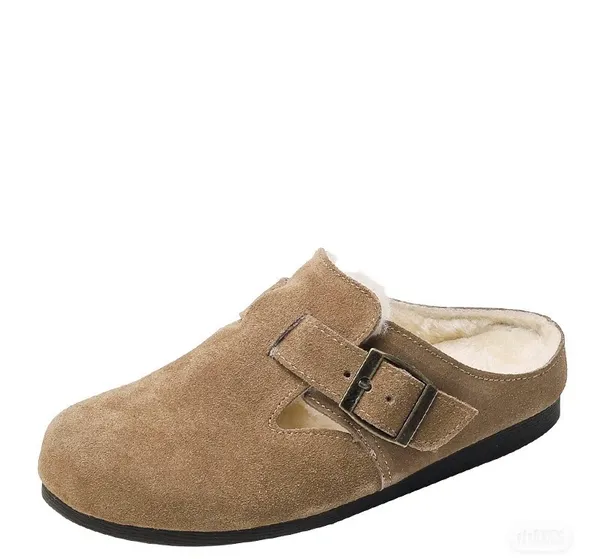 Winter outdoor leather cotton slippers - Image 3