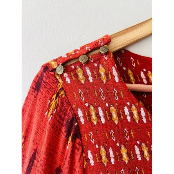 Lucky‎ Brand Sz L Bohemian Pullover Blouse Kimono Sleeves - Image 3