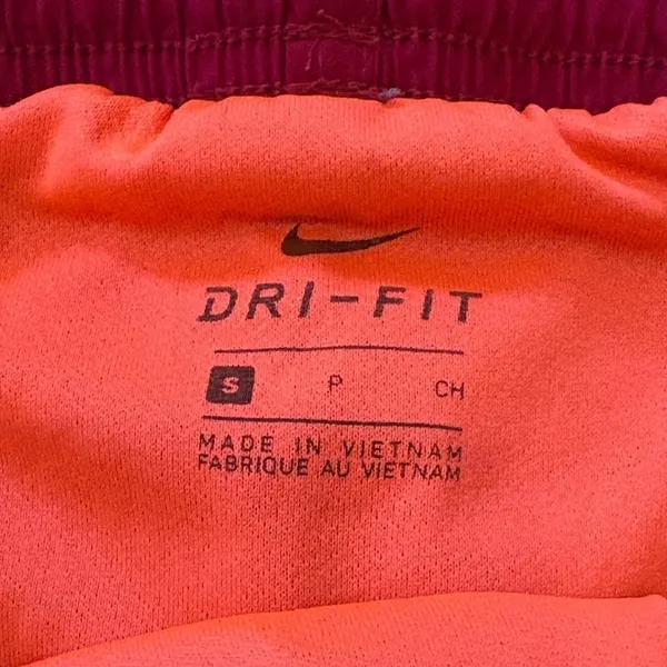 Nike Dri-FIT Tempo Running Shorts Womens Small Burgundy Orange‎ Athletic Gym - Image 2