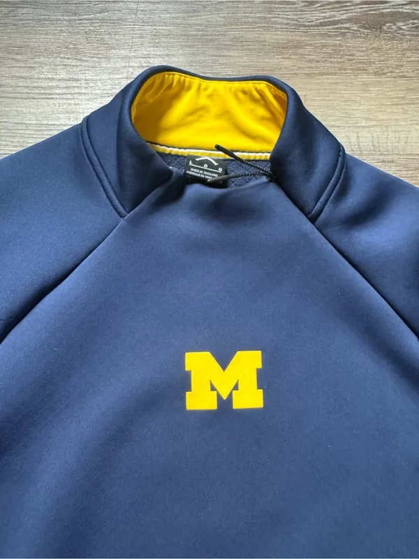 Jordan University M Logo Navy & Yellow Pullover Jacket L - Image 2